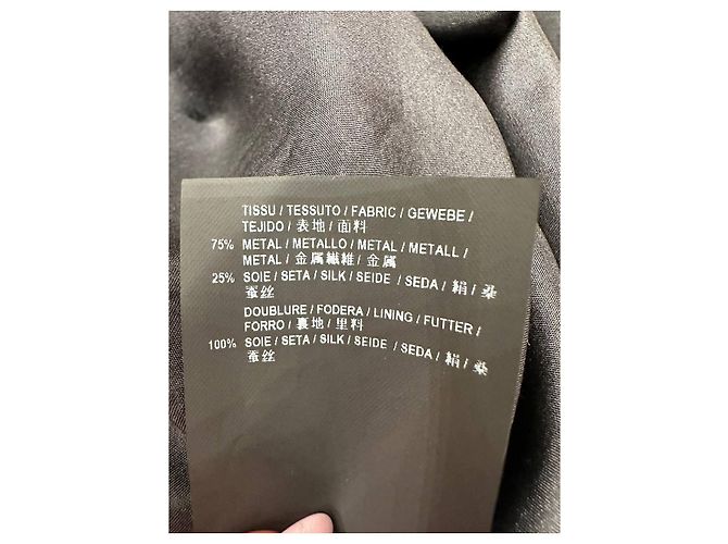 Saint Laurent Metallic Printed Midi Dress - Größe 38 gebraucht - Ansicht 6