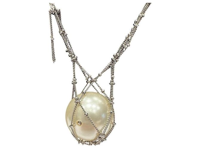 Collana Pendente Perla Chanel 2014 Argento usato - vista 2