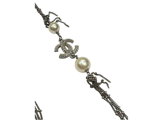 Collana Pendente Perla Chanel 2014 Argento usato - vista 3