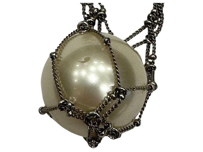 Collana Pendente Perla Chanel 2014 Argento usato - vista 6
