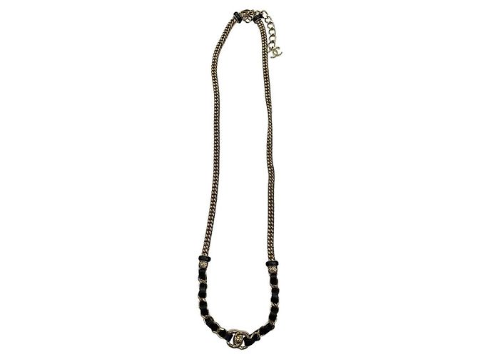 Collana cintura Chanel CC Turnlock in pelle nera usata - vista 3
