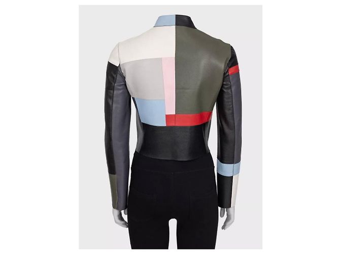 Fendi Multicolor Leather Cropped Jacket - Size 40 Pre-owned - view 3