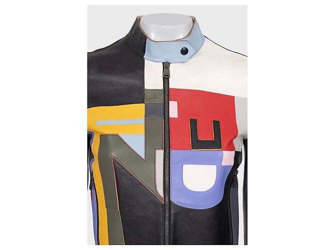 Fendi Multicolor Leather Cropped Jacket - Size 40 Pre-owned - view 4
