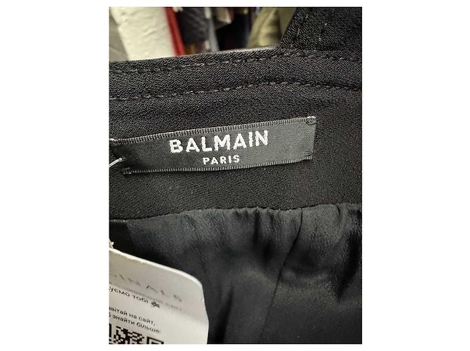 Schwarzes Mini-Kleid aus Lammleder Balmain Größe 34/ XS Gebraucht - Ansicht 5