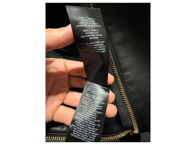 Schwarzes Mini-Kleid aus Lammleder Balmain Größe 34/ XS Gebraucht - Ansicht 7