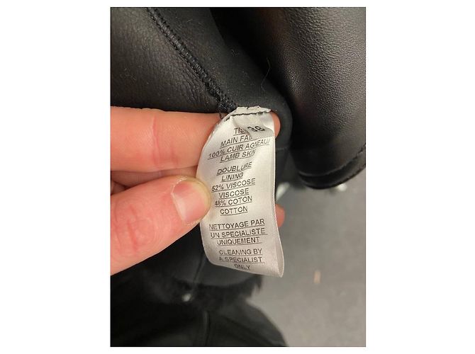 Balmain schwarze Lammlederjacke mit Kunstfell Größe 36 S Gebraucht - Ansicht 5