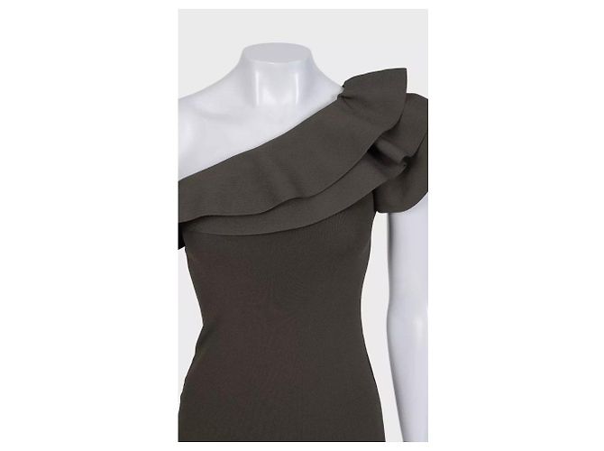 Robe élégante à volants verts Valentino Taille S D'occasion - vue 4