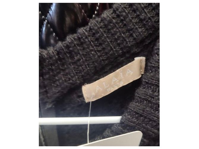 Schwarzes enges perforiertes Reißverschlusskleid Alaïa XS gebraucht - Ansicht 5