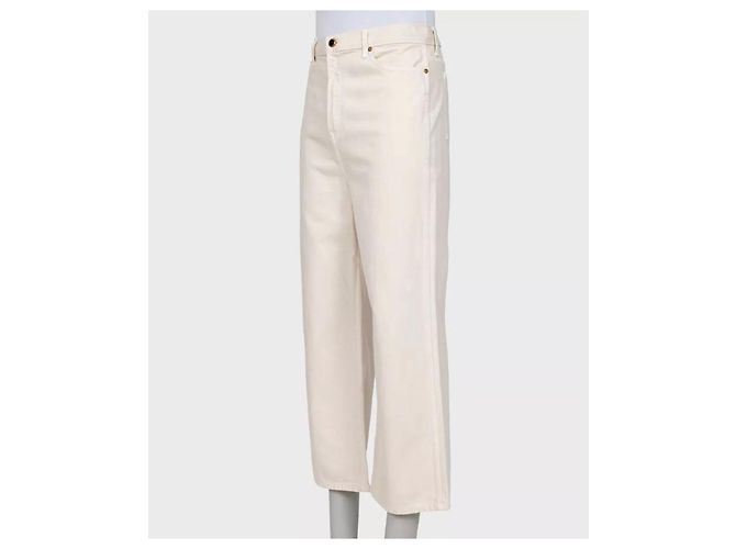 Khaite Weiße Weitbein-Jeans mit mittlerer Taille - Größe 29 Gebraucht - Ansicht 2