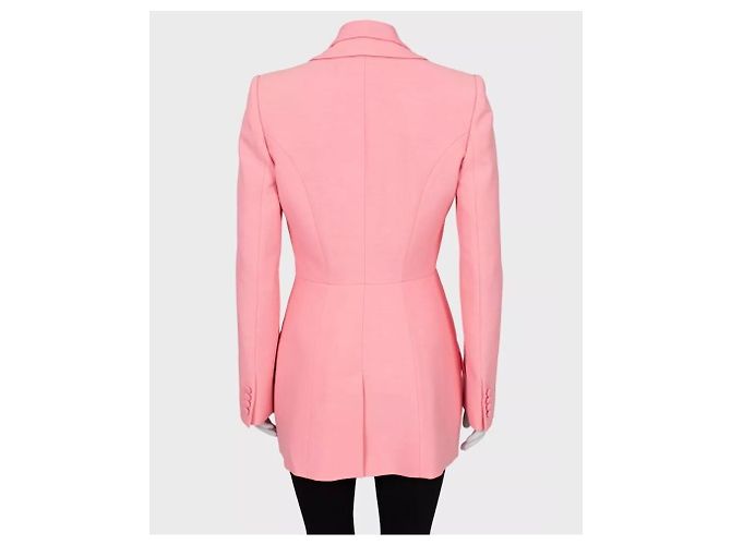 Alexander McQueen Double-Collar Pink Wool Blazer - IT42/M Pre-owned - view 3