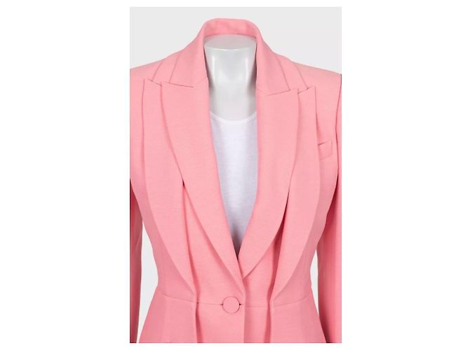 Alexander McQueen Double-Collar Pink Wool Blazer - IT42/M Pre-owned - view 4