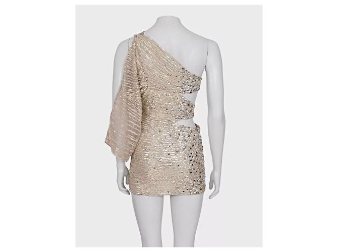 Zuhair Murad Silberne Perlen Cocktailkleid - Größe S Gebraucht - Ansicht 3