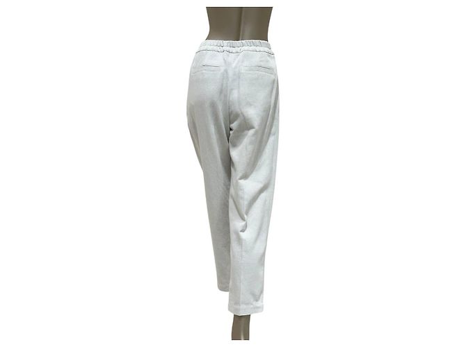 Pantalones de algodón blanco Brunello Cucinelli - Talla 40 De segunda mano - vista 3