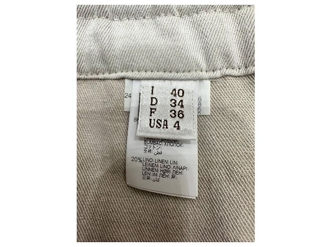 Pantalones de algodón blanco Brunello Cucinelli - Talla 40 De segunda mano - vista 5