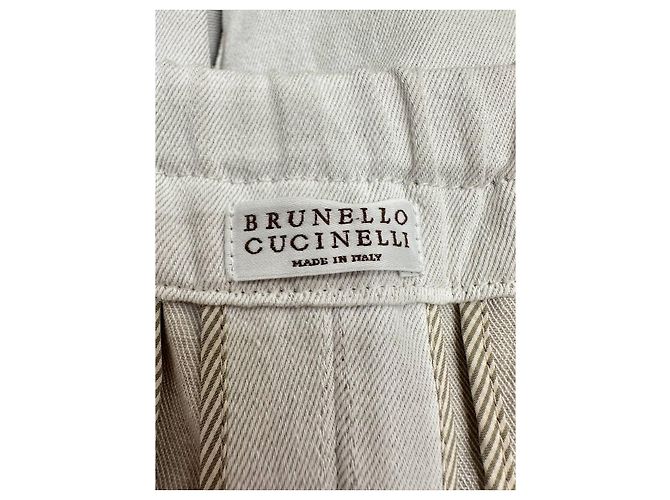 Pantalones de algodón blanco Brunello Cucinelli - Talla 40 De segunda mano - vista 6