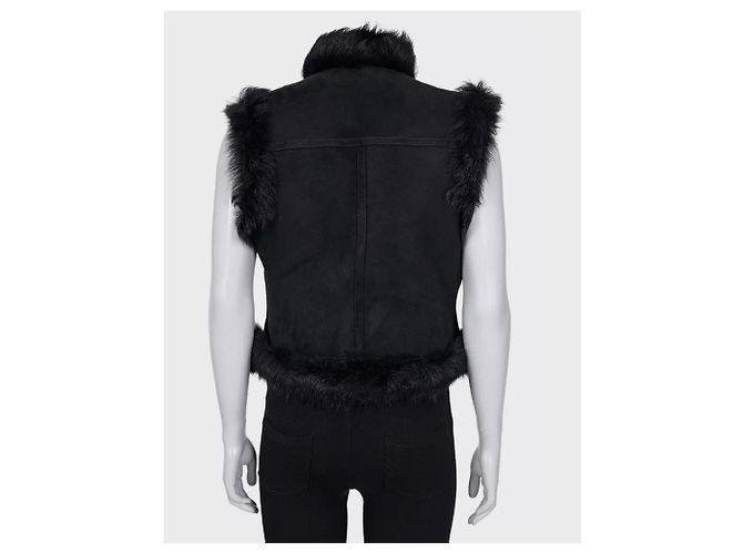 Schwarze Lammlederweste von Balmain - Größe IT40 / S gebraucht - Ansicht 4