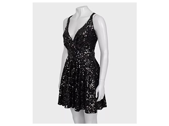 Schwarzes Paillettenkleid von Dolce & Gabbana - Größe IT42/M gebraucht - Ansicht 2
