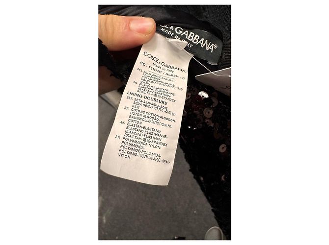 Schwarzes Paillettenkleid von Dolce & Gabbana - Größe IT42/M gebraucht - Ansicht 6