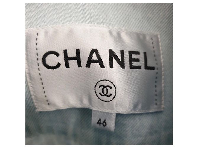 Chanel 2018 Striped Denim Jacket, Size 46 Pre-owned - view 6