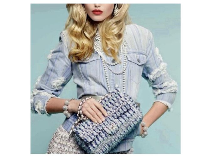 Chanel 2018 Striped Denim Jacket, Size 46 Pre-owned - view 7