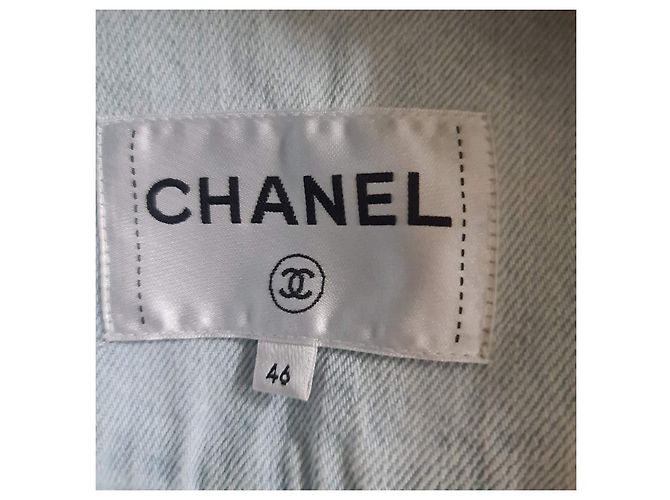 Chanel 2018 Striped Denim Jacket, Size 46 Pre-owned - view 8