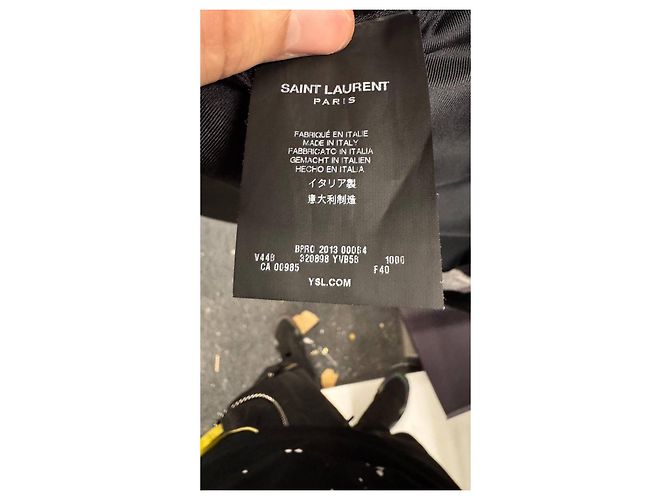 Saint Laurent Black Wool Jacket with Satin Lapels Sz.40/ L Pre-owned - view 5