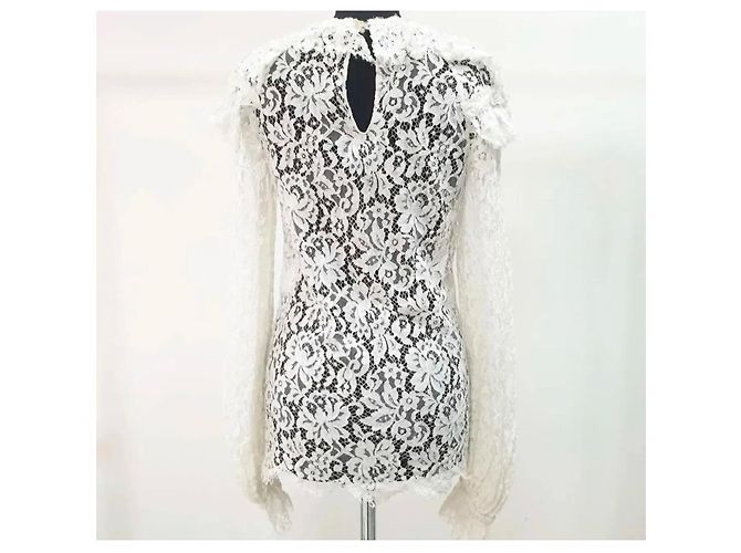Chanel Bluse aus weißer floraler Spitze Größe 36 Gebraucht - Ansicht 2