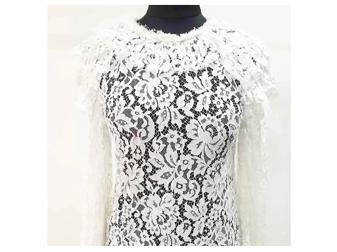 Chanel Bluse aus weißer floraler Spitze Größe 36 Gebraucht - Ansicht 3
