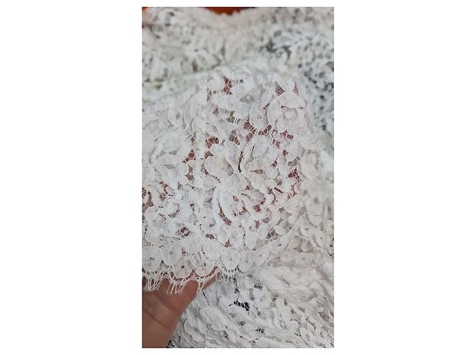 Chanel Bluse aus weißer floraler Spitze Größe 36 Gebraucht - Ansicht 4