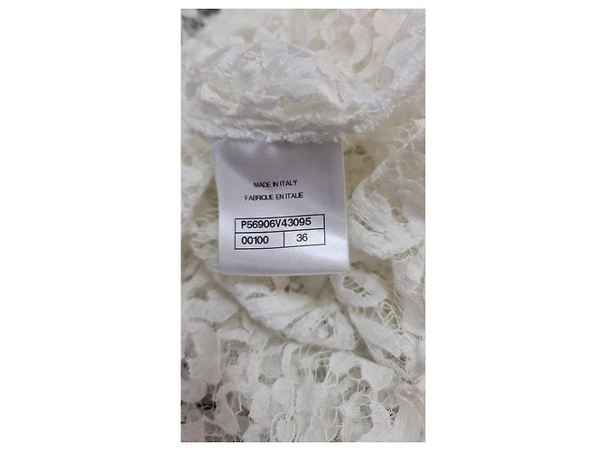 Chanel Bluse aus weißer floraler Spitze Größe 36 Gebraucht - Ansicht 7