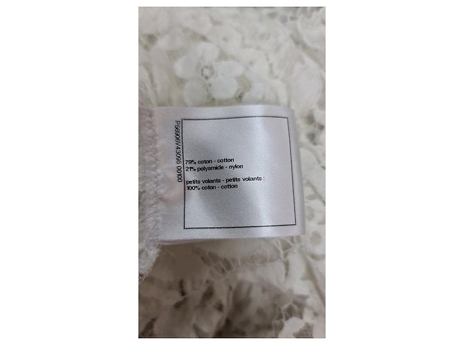 Chanel Bluse aus weißer floraler Spitze Größe 36 Gebraucht - Ansicht 8