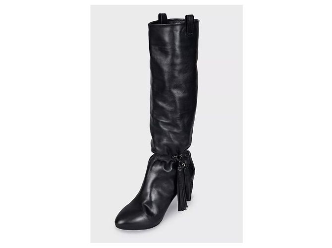 Céline Celine Schwarze Lederfransen Stiefel - Größe 38 Gebraucht - Ansicht 3