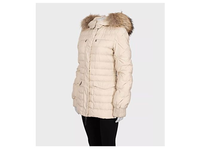 Abrigo blanco de plumas Just Cavalli de piel de mapache sintética - Talla 42/M De segunda mano - vista 2