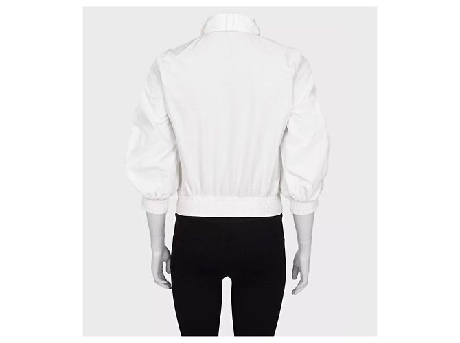 Roberto Cavalli White Ruffled Jacket - Size M Pre-owned - view 3