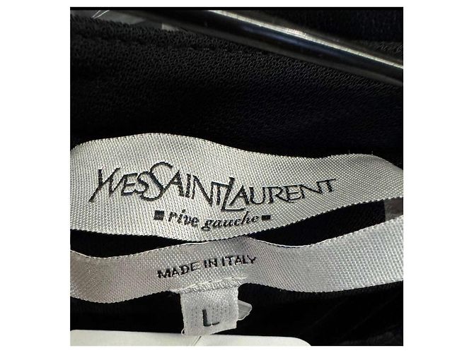 Schwarzes Samtbesatzkleid von Saint Laurent - Größe Groß (L) gebraucht - Ansicht 4