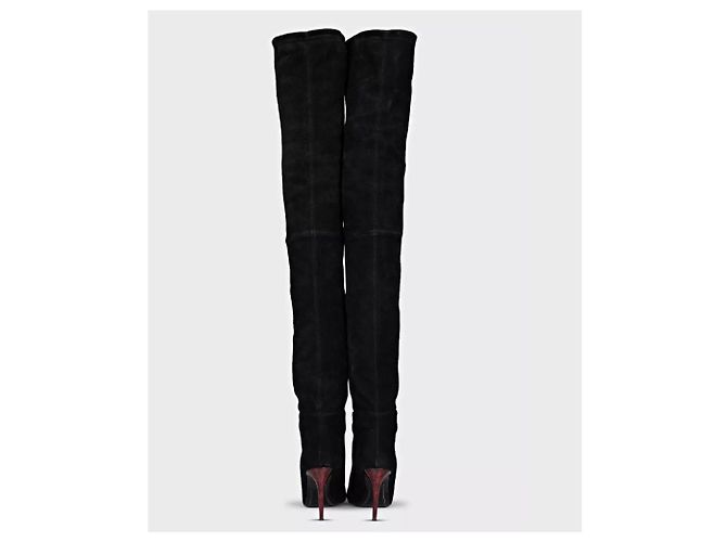 Schwarze Wildleder-Stiefel Balmain x H&M über dem Knie - Größe 39 Gebraucht - Ansicht 4