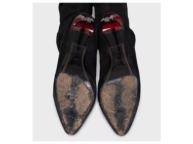 Schwarze Wildleder-Stiefel Balmain x H&M über dem Knie - Größe 39 Gebraucht - Ansicht 5