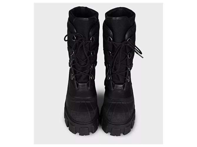 Schwarze Schnürstiefel von Prada Größe 39,5 Gebraucht - Ansicht 2