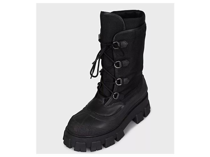 Schwarze Schnürstiefel von Prada Größe 39,5 Gebraucht - Ansicht 3