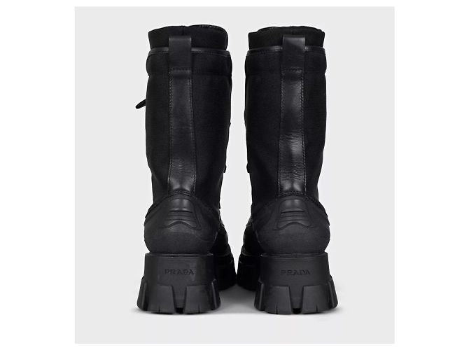 Schwarze Schnürstiefel von Prada Größe 39,5 Gebraucht - Ansicht 4