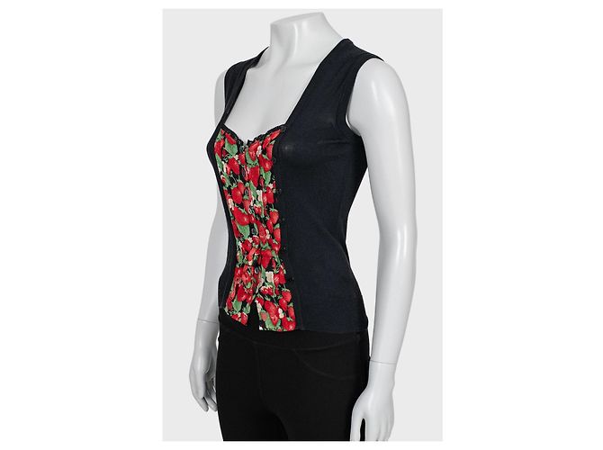 Schwarzes Button-Down Tanktop von Dolce & Gabbana - Größe 38/XS Gebraucht - Ansicht 2