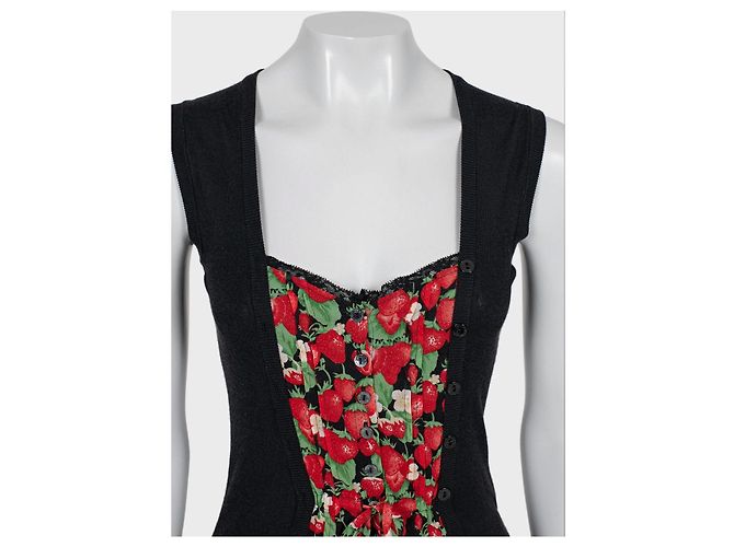 Schwarzes Button-Down Tanktop von Dolce & Gabbana - Größe 38/XS Gebraucht - Ansicht 4