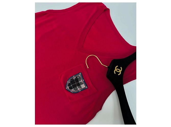 Chanel Vintage 2013 Rotemblem-Pullover-Tunika Kleid Größe 44-46 Gebraucht - Ansicht 4