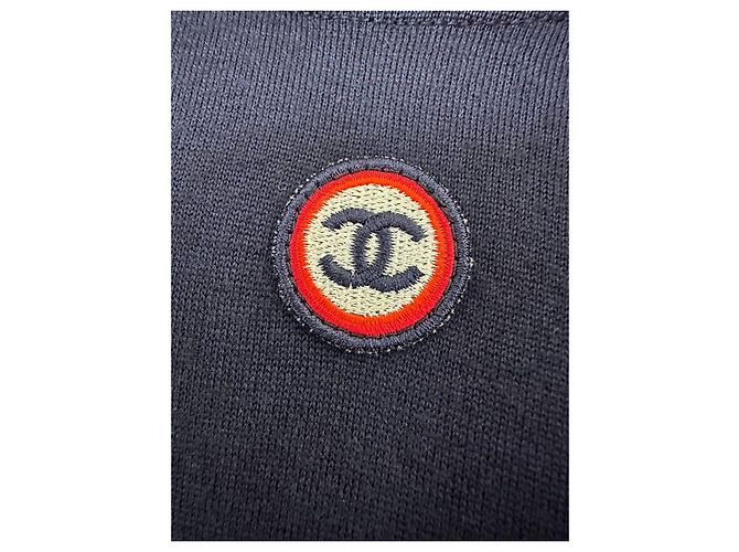 Timeless Chanel Navy Cashmere CC Logo Pullover Größe 40, gebraucht - Ansicht 6