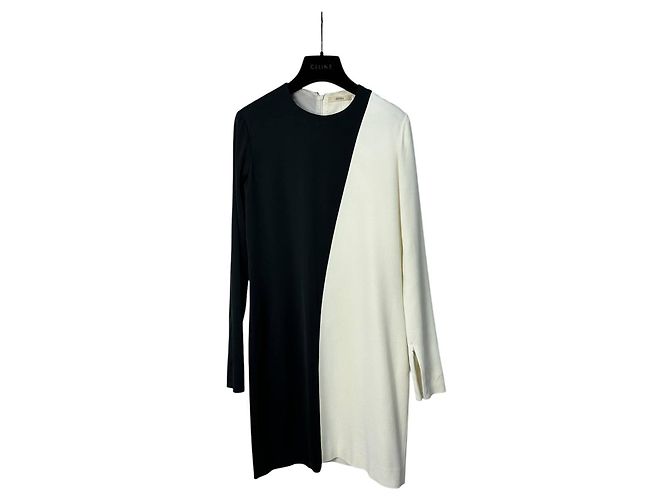 Céline Abito Mini Nero Bianco Raffinato Celine Taglia 40 Usato - vista 4