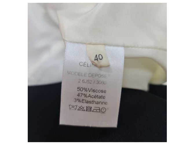 Céline Abito Mini Nero Bianco Raffinato Celine Taglia 40 Usato - vista 9