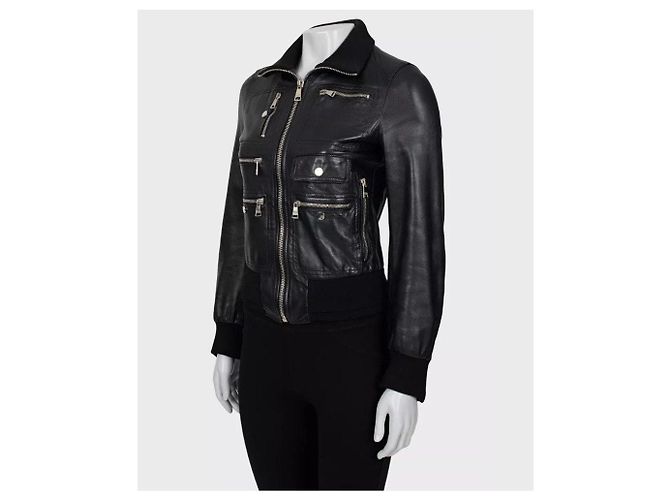 Schwarze Lederjacke Dolce & Gabbana - IT38 / XS gebraucht - Ansicht 2