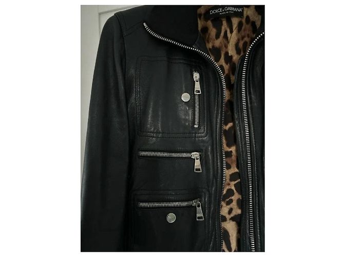 Schwarze Lederjacke Dolce & Gabbana - IT38 / XS gebraucht - Ansicht 5
