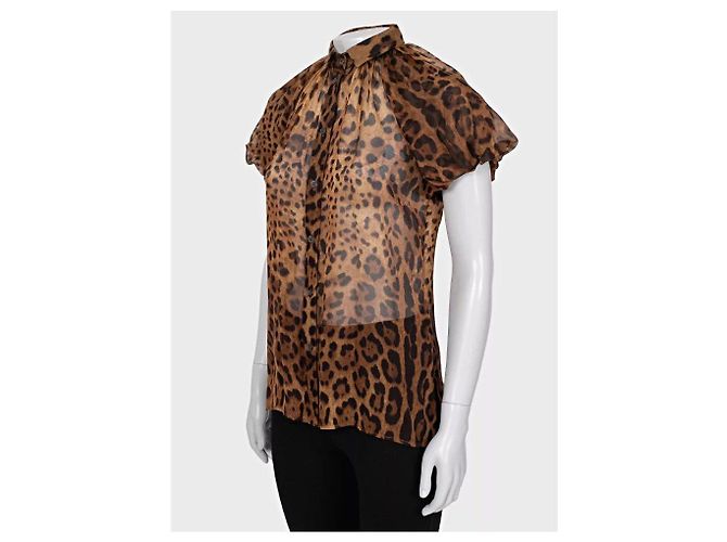 Seidenbluse mit Tierdruck von Dolce & Gabbana - Größe XS/IT38 Gebraucht - Ansicht 2