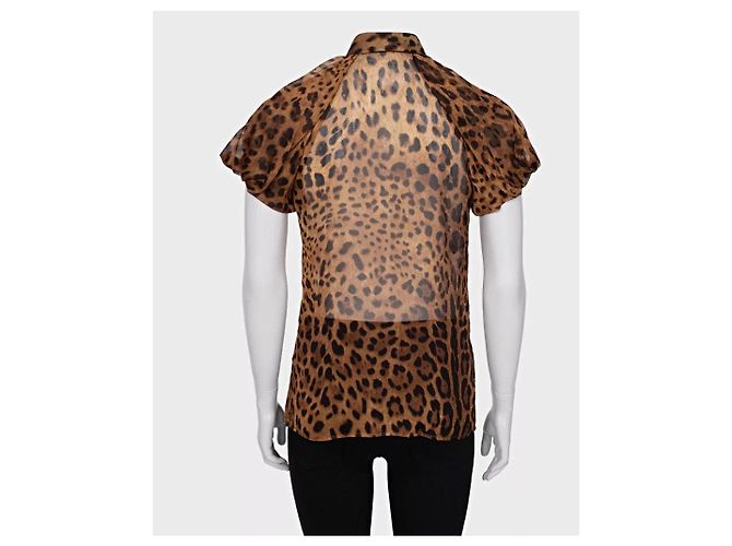 Seidenbluse mit Tierdruck von Dolce & Gabbana - Größe XS/IT38 Gebraucht - Ansicht 3